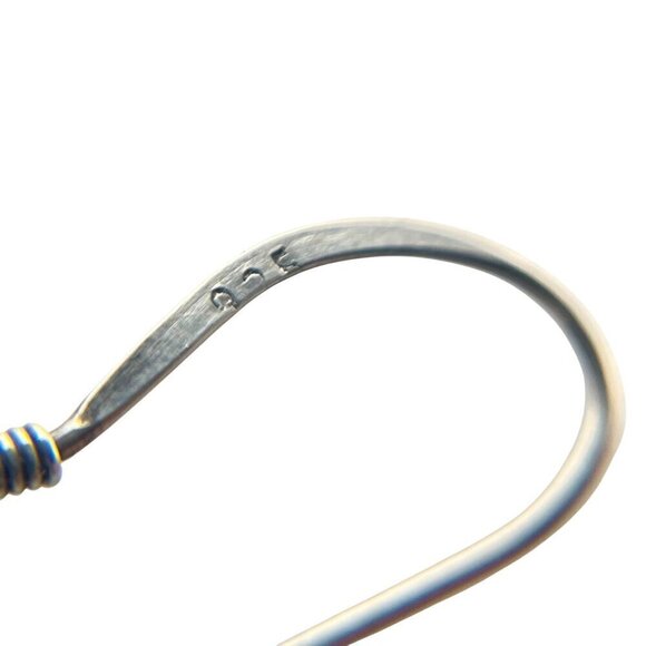 GS Sterling Silver Leaf Dangle Earrings Veined 925 Hooks Earthy Boho Hippie - Picture 5 of 5